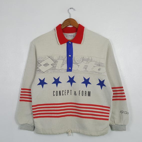 Lotto, Vintage Lotto Concept & Form Half Button Gray Sweatshirt