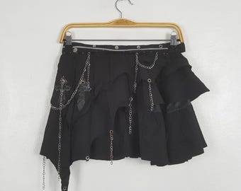 Vintage ACDC RAG 3-Layer Asymmetry Skirts