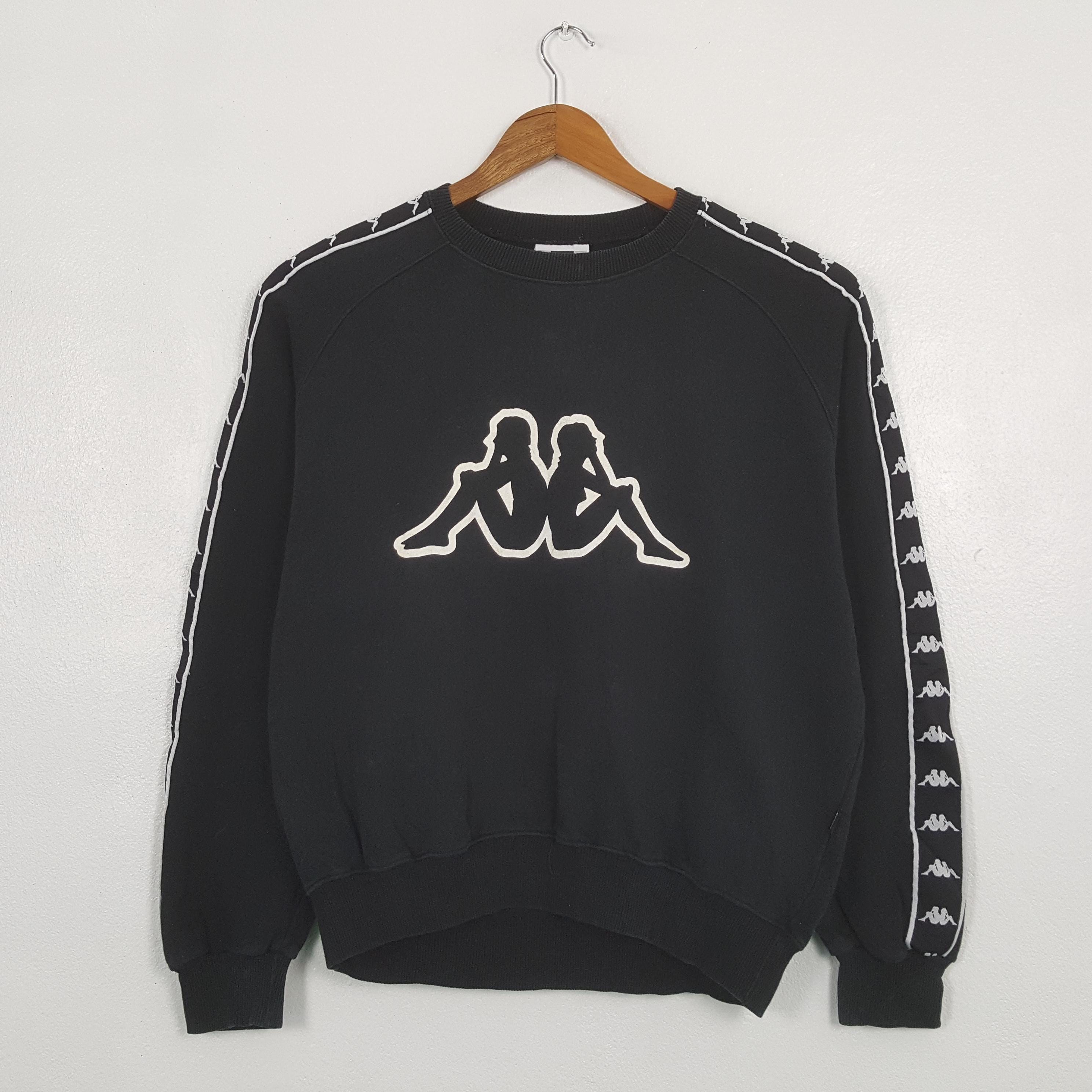 Vintage Kappa Big Logo Streetwear Crewneck Black Sweatshirt - Etsy