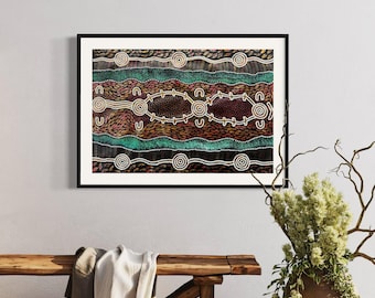 Aboriginal Painting: Woman Collecting Bush Medicine by Sharon Butcher (98cm x 65cm)