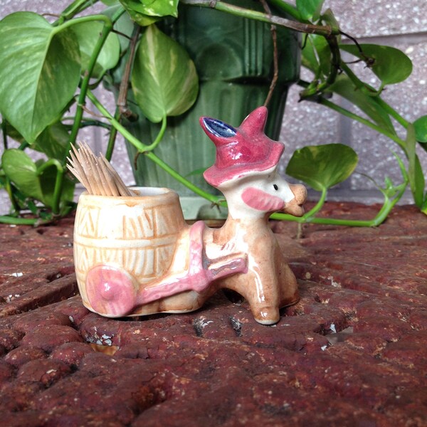 Vintage Toothpick Holder Donkey Figurine