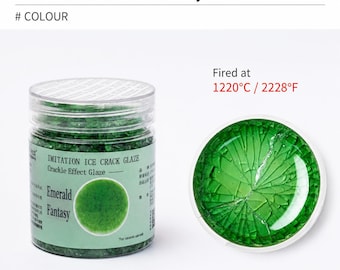 Emerald Fantasy Crackle Glaze Chips, Cone 6 Pottery Supplies