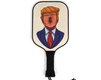 Fun Pickleball Paddle Set with Comical Design, Pickleball Gear for Parties, Gag Gift, Political