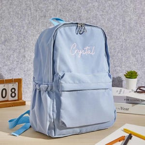 Personalisierter gestickter Segeltuchrucksack, benutzerdefinierte Kinderschulrucksack