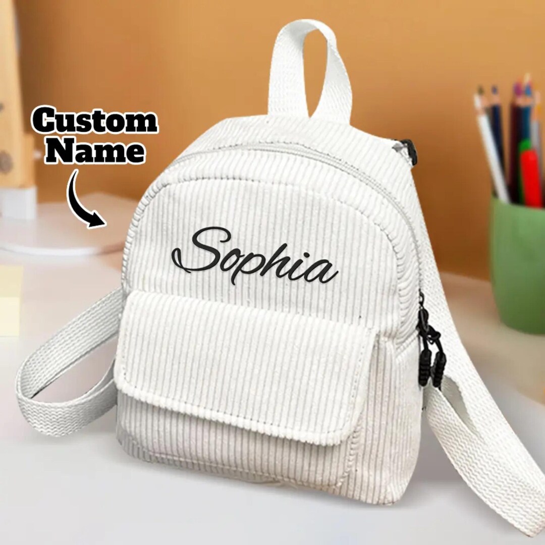 Small Backpack Names Personalized Mini Backpack, Toddler Backpack With Name, Corduroy ...