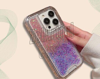 DUEDUE Glitzer Hülle Für IPhone 17 Pro Max Mit Ringständer – Transparent, Vergilbungsfrei & Stoßfest