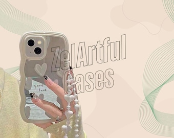 Wavy Heart Mirror iPhone Case with Bracelet