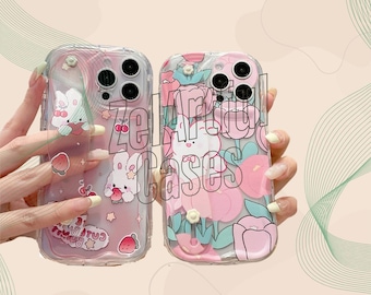 Bunny iPhone Case: Kawaii Rabbit Wrist Strap, Comfortable Grip
