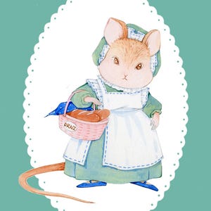 Cartes postales numériques - Les habitants de la forêt - Lot de 5 - Téléchargement instantané - Souris, lapin, loup, renard, ours - Dessins d'animaux