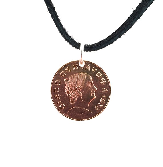 Mexican Coin Necklace 5 Centavos Coin 