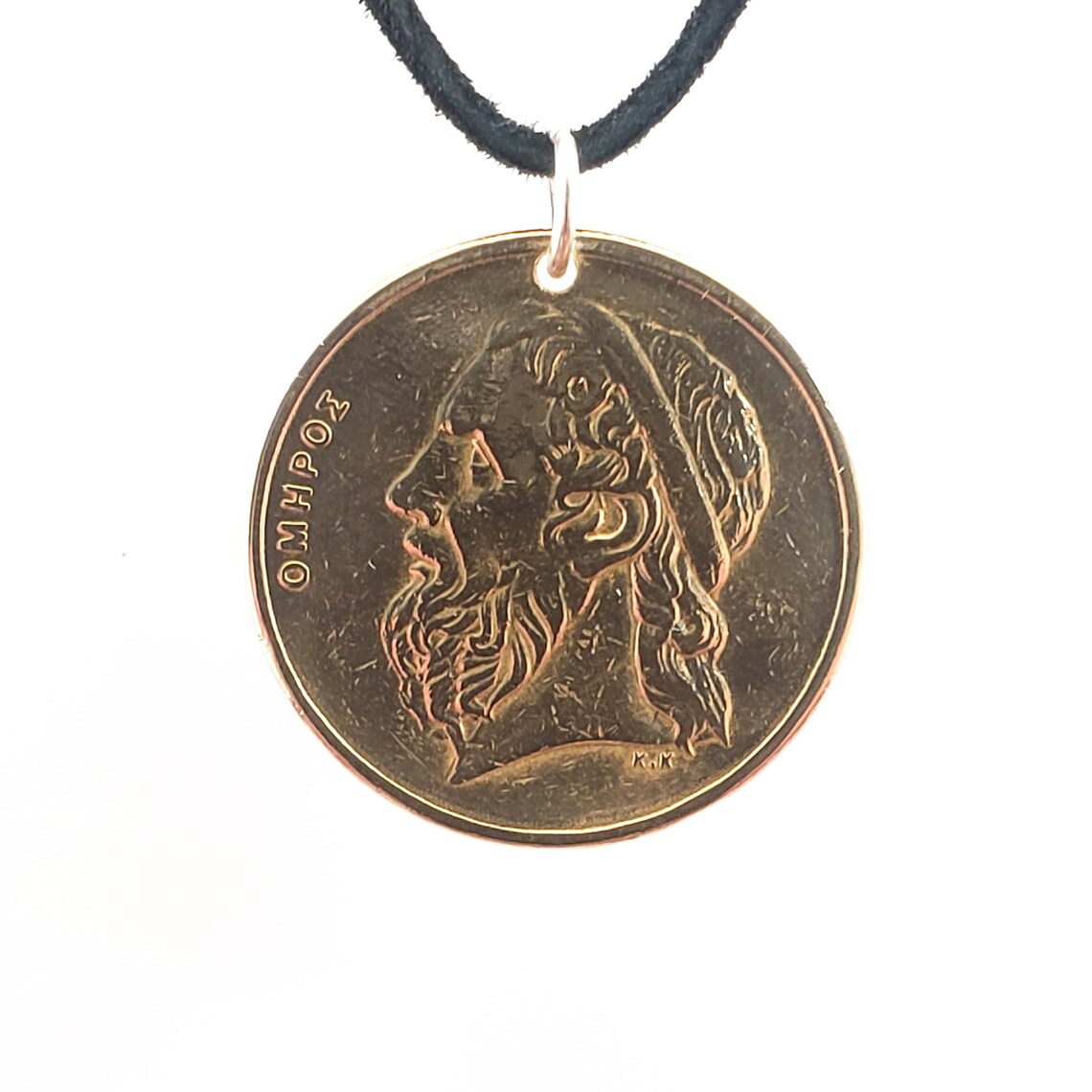 Greek Boat Coin Necklace 50 Drachma Mens Necklace Womens Etsy