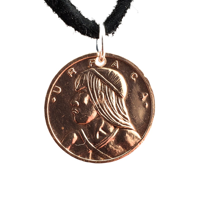 Urraca Panama Coin Necklace 1987 Leather Cord 1 Centesimo Womens Necklace Coin Pendant Mens Necklace