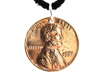 本物の 1 セント硬貨で作られたヴィンテージ 1984 年 USA コイン