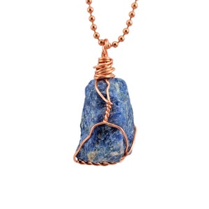 ブルーソーダライトワイヤーラップネックレス、ペンダント、メンズネックレス、レディースネックレス、クリスタル、宝石、ハンドメイド