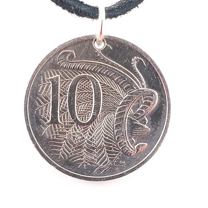 Australian Coin Necklace 10 Cents Coin Pendant Mens Etsy