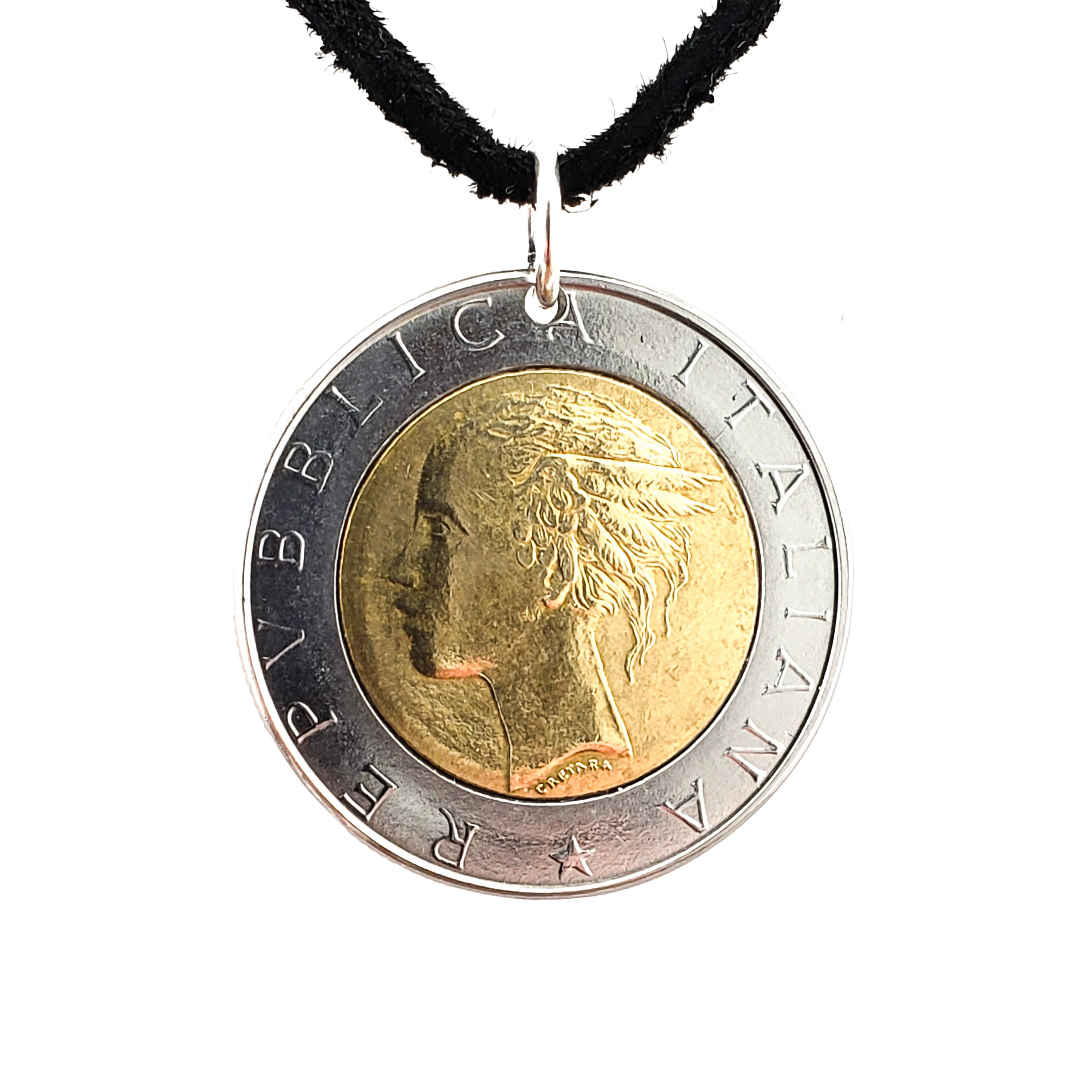 Italian Coin Necklace Lire Coin Pendant Mens Necklace Etsy