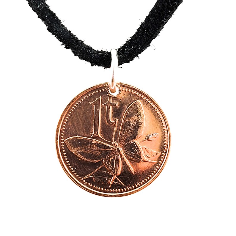 Butterfly Coin Necklace, Papua New Guinea, 1 Toea, Coin Pendant, Bird ...