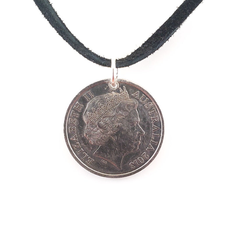 Australian Coin Necklace 10 Cents Coin Pendant Mens Etsy