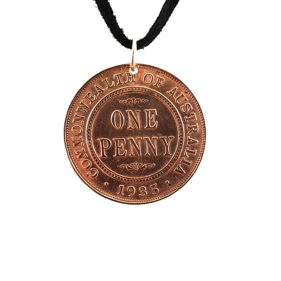 Australian Coin Necklace 1 Penny Mens 