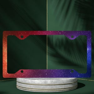 Galaxy License Plate Frame: Starry Cosmic Car Accessory