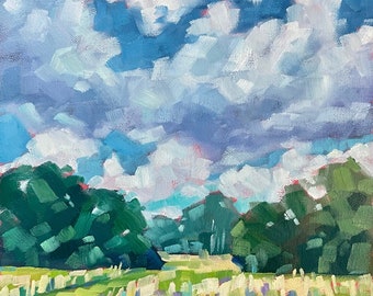 Through the Field, original oil painting