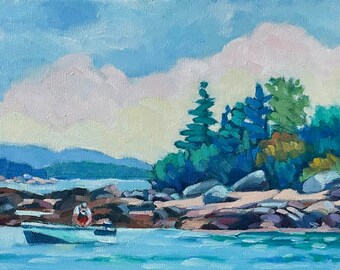 Quiet Day, original Maine oil painting