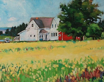 SALE PEI Mustard Field, original oil paint