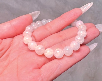 AAA Natural Madagascar Moonstone Bracelet: Natural Glow Crystal, Intuition Jewelry 9.8mm beads