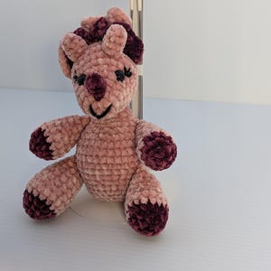 Wonky Pink Crochet Triceratops
