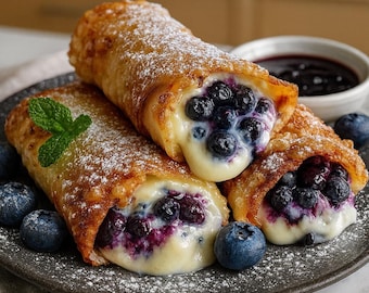 Bestes Rezept für Blaubeer-Frischkäse-Eierbrötchen | Sofortdownload | Druckbares PDF
