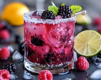 Best Recipe For Blackberry Margarita Smash | Fresh Blackberry Cocktail | Easy Tequila Margarita Drink | Instant Download | Printable PDF