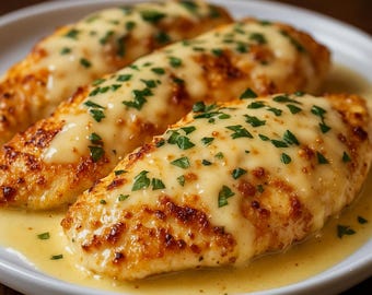 Copycat LongHorn Parmesan Crusted Chicken Recipe | Crispy Cutlets with Creamy Garlic-Parmesan Sauce | Instant Download | Printable PDF