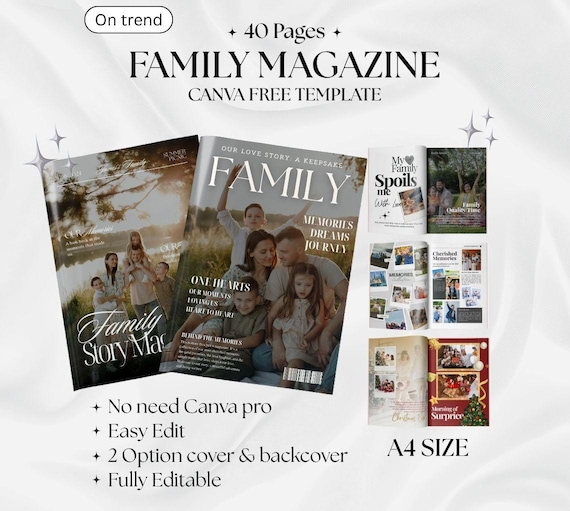 Family Magazine Canva Template, Custom Family Photo Album, Digital Family Keepsake, Personalized Family Memory Book, Family Christmas Gift