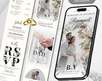 DIY Hochzeitseinladung: Antwortkarte, Countdown, Canva Template, trackbar, Eco, Canva Free