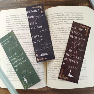 Set of 3 The Inheritance Games Double-Sided Quote Bookmarks — The Inheritance Games, The Hawthorne Legacy, and The Final Gambit