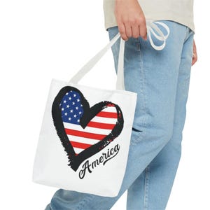 4 juli-draagtas, Americana-tas, rood-witte en blauwe draagtas, draagtas Amerikaanse vlag, Amerikaanse vlag, patriottische Amerikaanse vlag, Love America