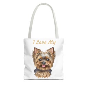 Yorkshire Terrier Dog Lover Tote Bag - I Love My Yorkie, Pet Accessory, Gift for Dog Moms, Yorkie Terrier, Dog-Themed Shopping Bag
