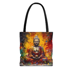Sac fourre-tout vibrant de Bouddha de Thaïlande, cadeau spirituel, cadeaux Bouddha, Bouddha de Thaïlande, art de la méditation, art de Bouddha, accessoire bohème chic