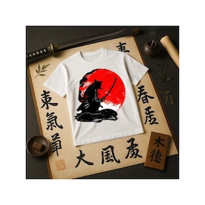 Samurai Cat Tee, Samurai Cat T-Shirt | Japanese Cat Tshirt | Anime Tshirt | Cute Cat Tshirt | Kitten Shirt | Harajuku | Y2K Top