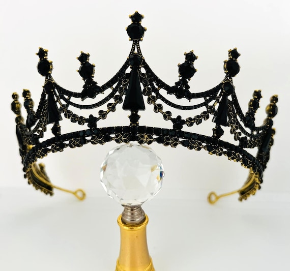 Queen Tiara Gold Black | Tekelamon Tiara | Elegant Wedding  display picture 2