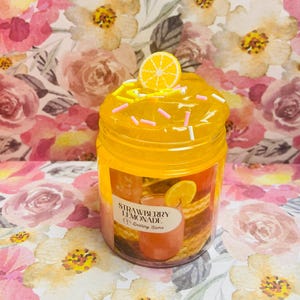 Strawberry Lemonade Clear & Cloud Slime,Slime Shop,Therapy Slime,Stress Toy,Sensory Toy,Slime for Adult,Gift For Her/Him,Aromatherapy Slime