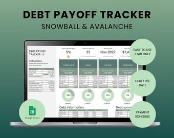 Debt Payoff Tracker: Snowball & Avalanche Spreadsheet (Google Sheets)