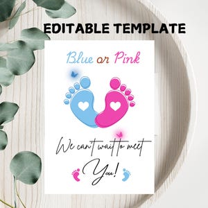 Gender Reveal Party Printable Game,Baby Prediction Cards, What Will Baby Be, Boy or Girl Guesses, Gender Reveal Idea, Simple Game, Advice