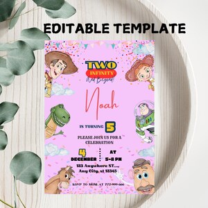 Toy Story Digital Invitation, Toy Story Birthday Party, Kids Digital Invitation, Kids Birthday Party, Instant Download, Canva, Toy Story 4