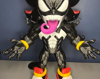 3D Printed Shadow Venom Figure 27cm 44cm | Sonic Shadow Venom Fan Art Statue | Large Collectible Display | Gaming Room Decor