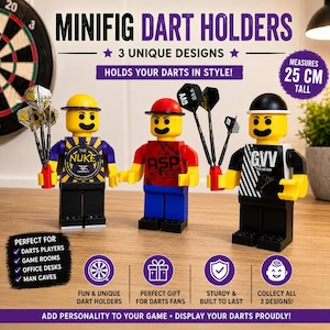 3D Printed Brickman Darts Holder Various Darts Player Inspired |  Dart Holder Display | Darts Stand Gift | Dart Accessories | Games Room