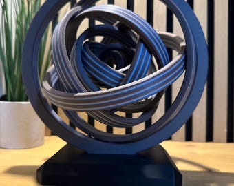 3D Printed Giro Spinner Sculpture | Modern  Desk Art | Moving Ornament | Unique Gift for Home or Office Decor