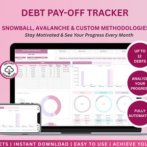 Debt Payoff Tracker Debt Snowball Debt Avalanche Calculator Spreadsheet Google Sheets Credit Card Debt Tracker Loan Finance Debt Planner