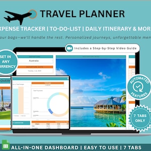 Travel Planner Spreadsheet Itinerary Budget Spreadsheet Checklist Road Trip Holiday Planner Organizer Digital Vacation Planner Packing List