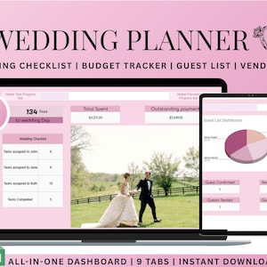 Wedding Planner Spreadsheet Google Sheets Wedding Budget Tracker Checklist, Guest List, Seating Plan Itinerary Vendor Gift Tracker